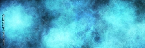 Light aquamarine and white misty smoke on a black background. Wide abstract banner for fresh, ocean, and minimalist clean art themes.
