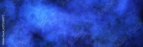 Canvastavla Rich sapphire and ultramarine watercolor smoke on a black background