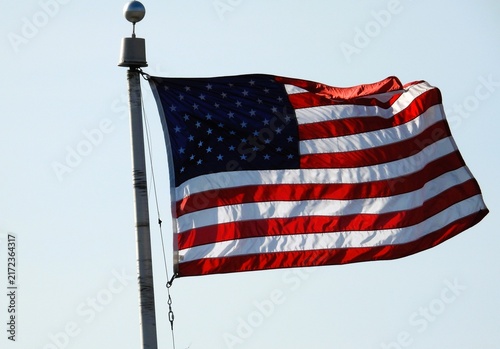 american flag in the wind