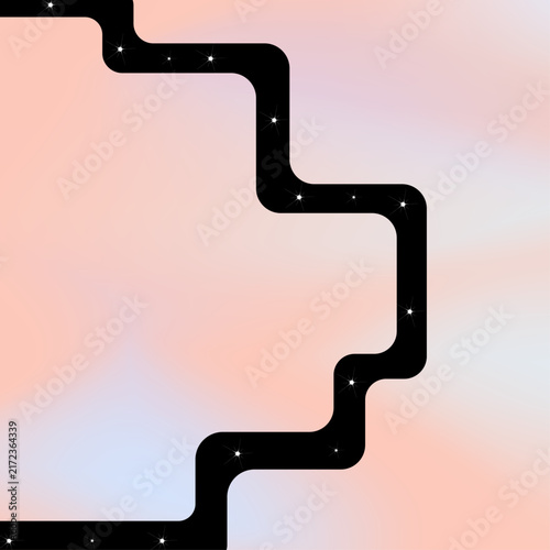 A starry path against a gradient background. Suitable for modern interior designs and decor. 
