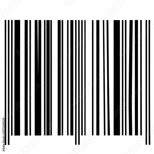 Standard retail barcode stripe pattern on a white background with retail label