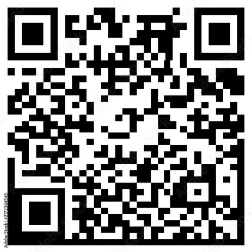 Black and white square matrix qr code for digital scanning with qr code