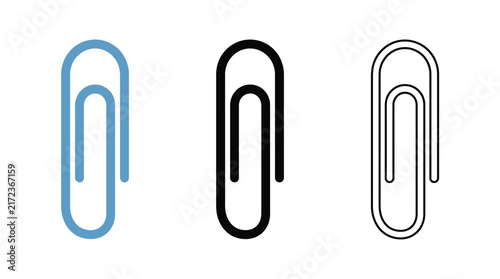 Paper clip vector icon set illustration for stationery and office supplies