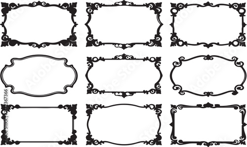 Vintage ornate decorative borders and dividers set with elegant flourishes for professional stationery and print design