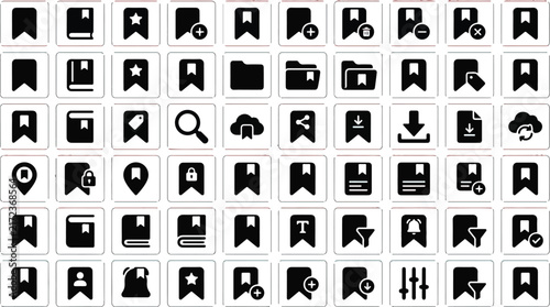 Bookmark icon set vector