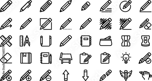 Pencil icon set vector