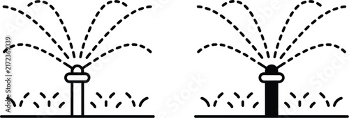 Bild auf Leinwand Lawn sprinkler icon representing garden irrigation, grass watering, landscaping, outdoor maintenance, and residential gardening systems