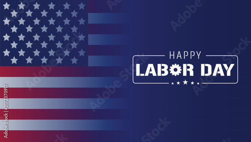 USA Happy Labor Day Modern American Flag Typography Background Vector