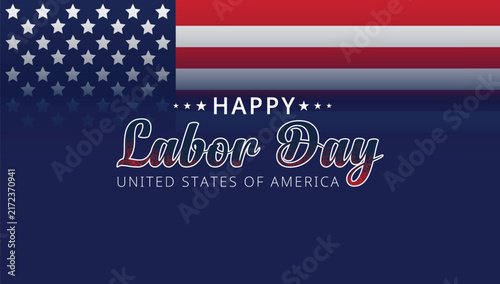 Happy Labor Day United States Flag Typography Patriotic Vector Design