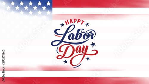 Happy Labor Day American Flag Background USA Patriotic Holiday Vector