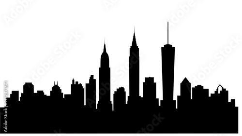 Modern city skyline with iconic skyscrapers silhouette Vector