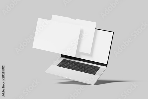 Laptop website presentation blank mockup
