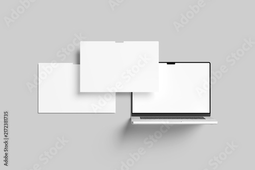 Laptop website presentation blank mockup