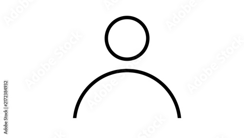 Minimalist outline user profile icon representing a person symbol with account sign member graphic avatar illustration linear human contact badge identity sign identity interface isolated