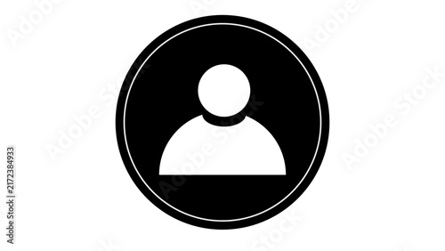 Framed user profile icon with double circular border representing an account framed avatar account badge member sign person graphic identity illustration profile symbol contact symbol