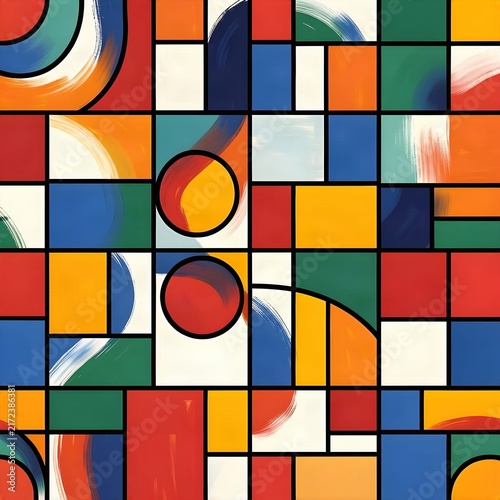 Abstract pattern with colorful brushstrokes
