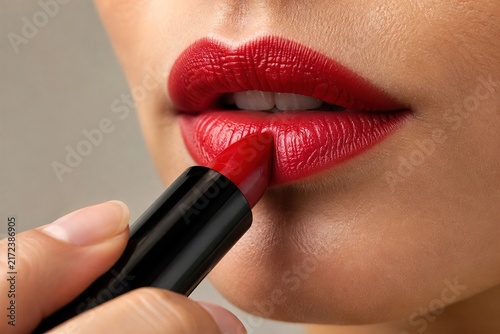 a lipstick on lush woman lips