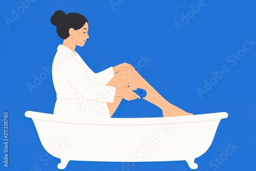 a woman in a bathtub