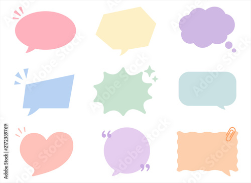 Pastel Speech Bubble and Memo Notepad Set