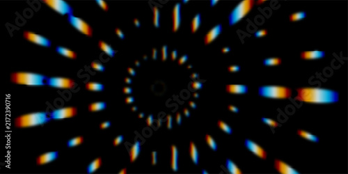 Foto Abstract chromatic aberration light speed tunnel background with glowing radial