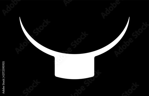 Stylized white pastoral collar symbol on a black background. A minimalist graphic representation of a pastoral collar, often worn by clergy, rendered in stark white against a deep black backdrop