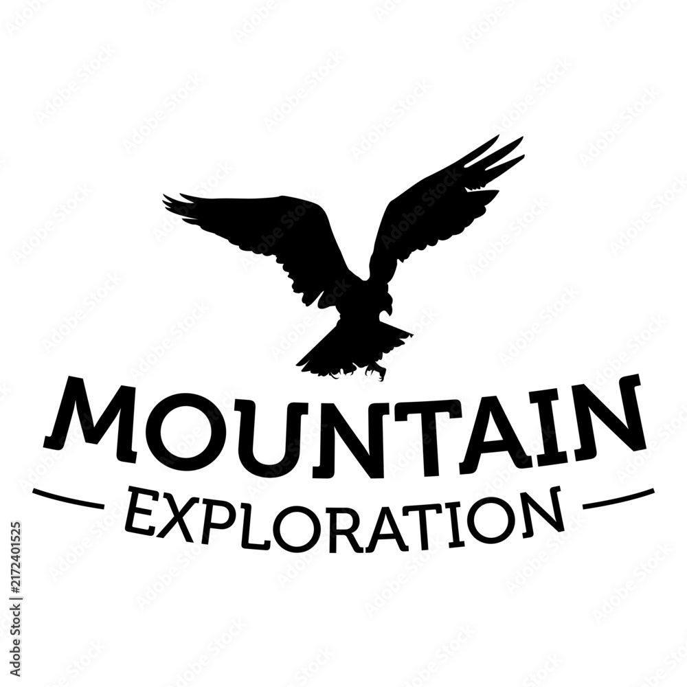 Fototapeta premium Mountain exploration travel label
