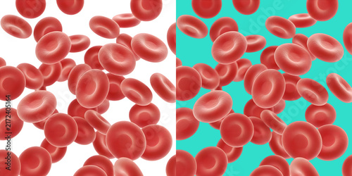 Fotografie Red blood cells floating in circulation 3D render