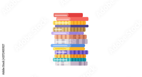 Colorful stack of plastic containers.