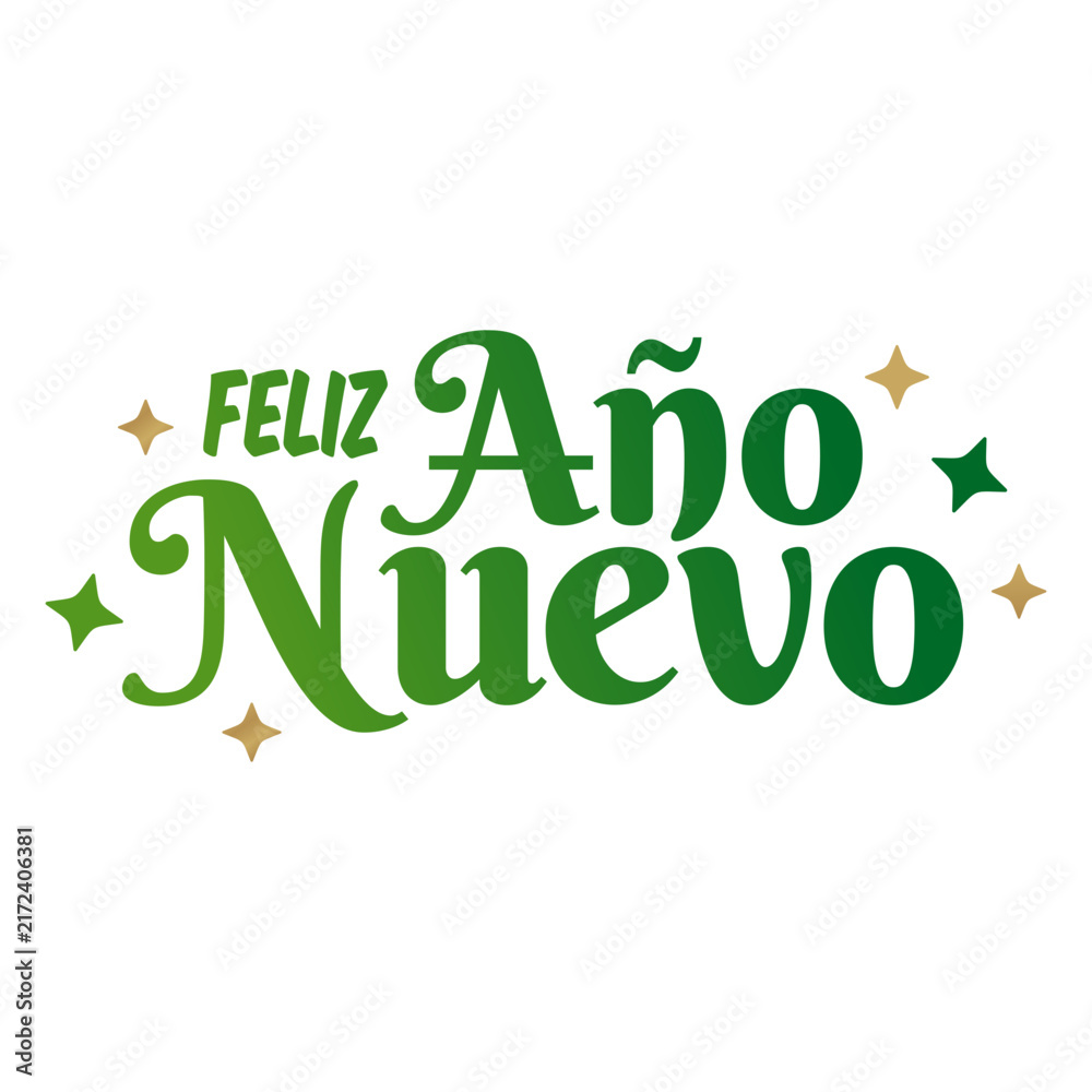 Fototapeta premium Feliz ano nuevo lettering message