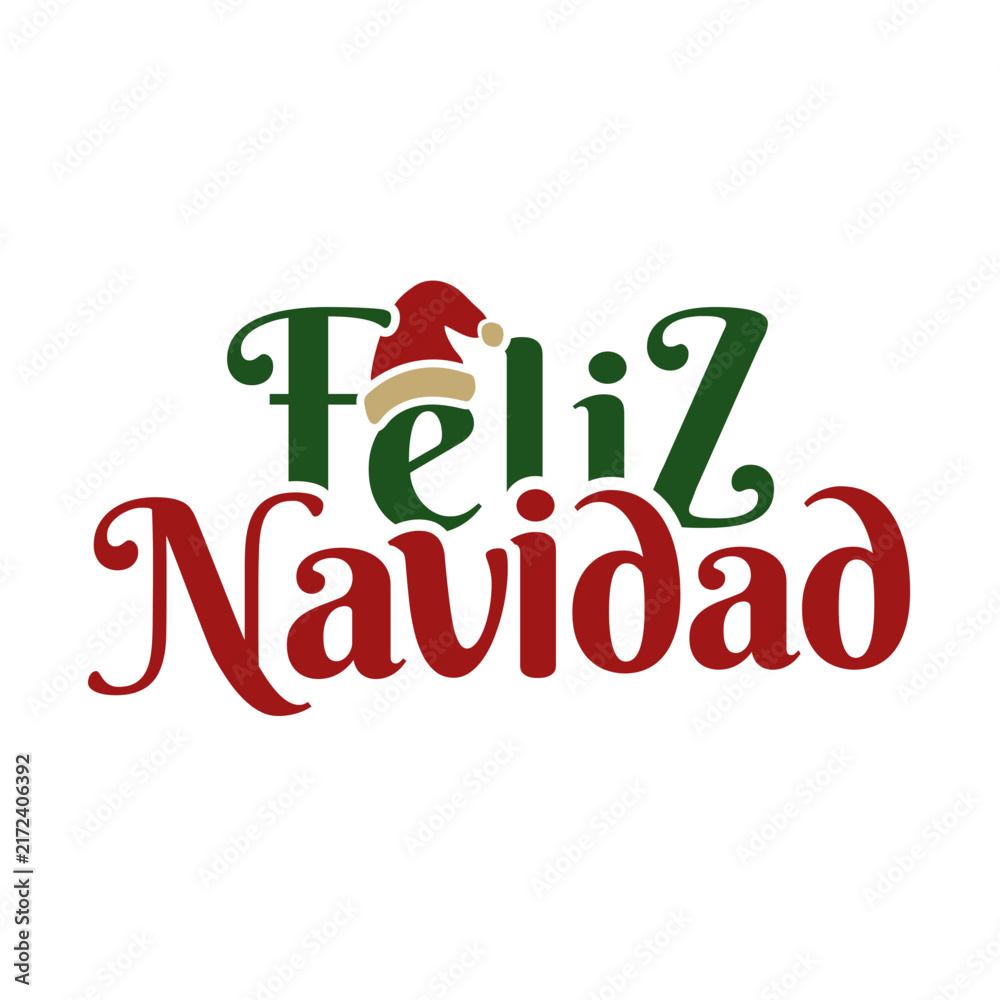 Fototapeta premium Feliz navidad lettering message