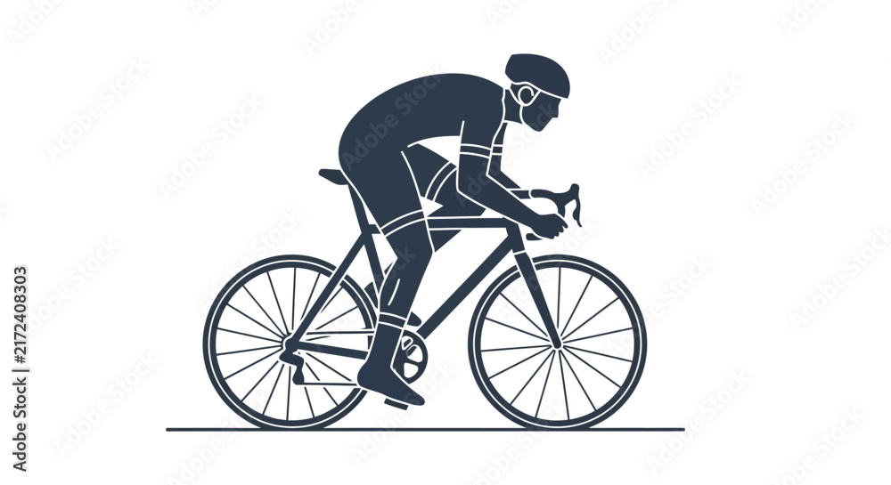 Fototapeta premium Cyclist Riding a Racing Bicycle.