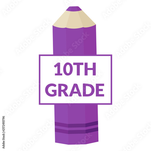 Принти на полотні Color pencil school 10th grade icon