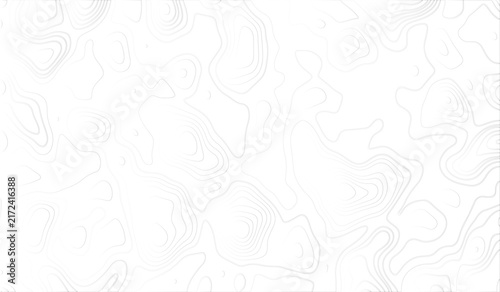 Topographic map contour lines pattern, black thin lines on a white background, representing elevation and, terrain mapping, abstract, geographical cartography