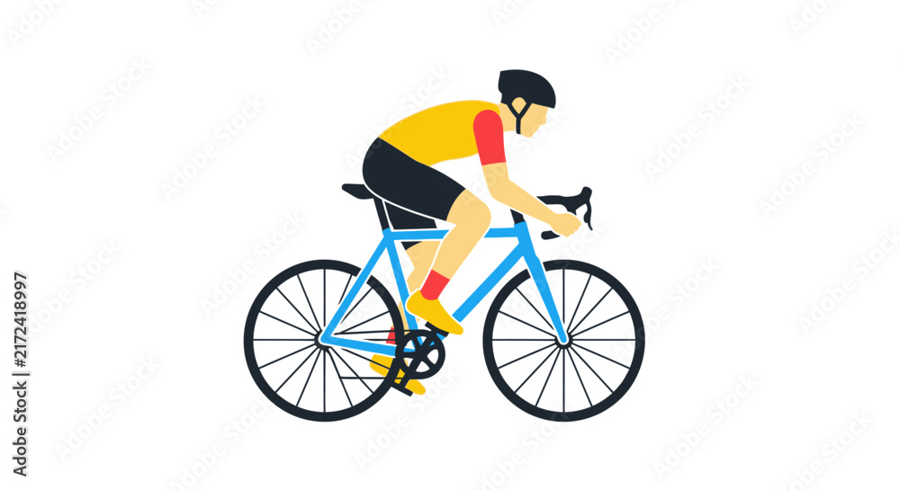 Fototapeta premium Man Riding a Bicycle Outdoors.