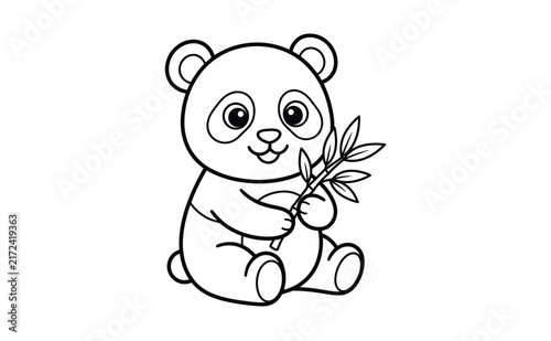 Cute cartoon koala bear climbing a tree branch black and white line art illustration for coloring book