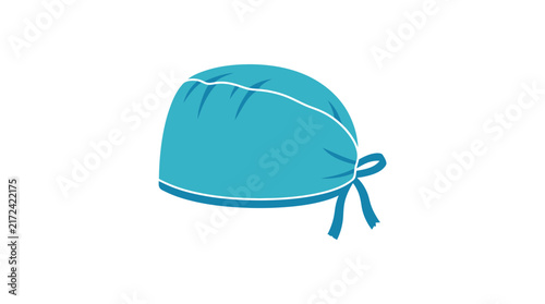 Isolated Surgeon Cap, Scrub Hat, Medical Headwear, Turquoise Blue