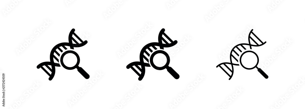 Fototapeta premium DNA Analysis and Genetic Research Icon Set