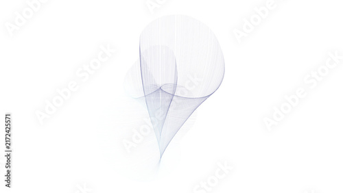 Fotografie Vertical column of abstract blue particles dispersing and dissolving upwards on