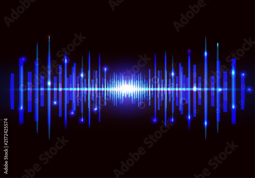 Blue dark navy cyan 3D abstract background with narrow vertical glass rays. Iridescent fractal prism light waves over black gradient. sleek futuristic vector editable Design