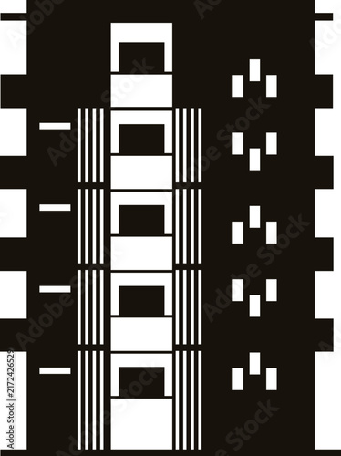 Modern high rise apartment building vector illustration