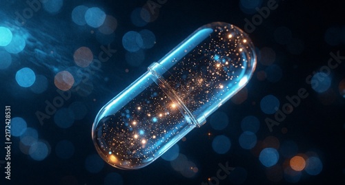 Magic Capsule with Sparkling Fairy Dust and Glowing Stars