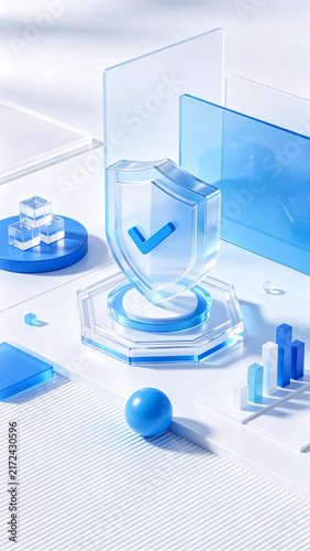 Blue shield data information security protection concept