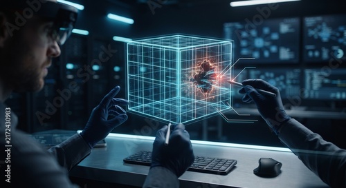 AR Cybersecurity Interface Repairing a 3D Firewall Breach
