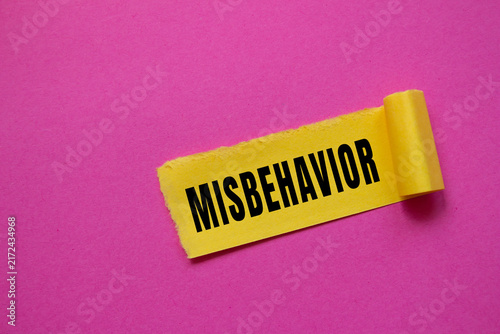 Fotografie Misbehavior word text concept photo