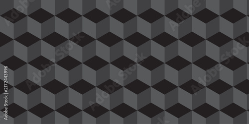 Black 3d modeling cubes Illustration decoration seamless white material pattern square design.