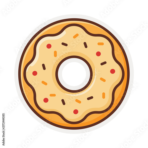 Donut with yellow icing and sprinkles