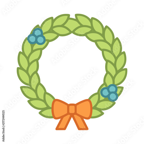 Wreath with bow and berries