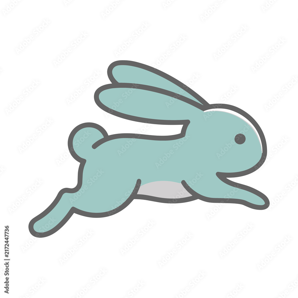 Fototapeta premium Cartoon rabbit jumping