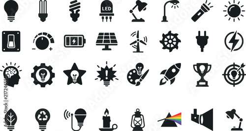 Light Bulb icon set vector