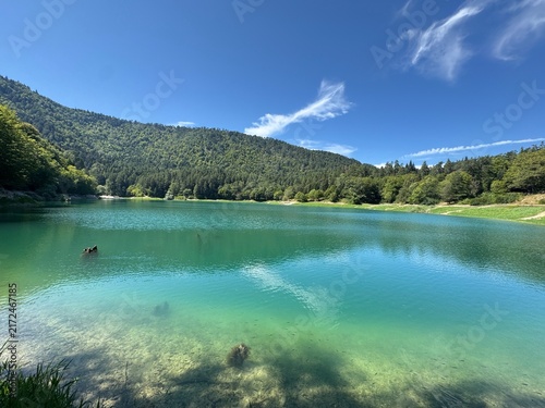 turquoise colored lake